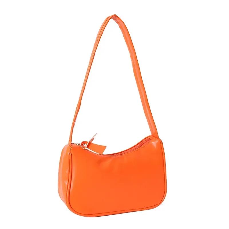 Soft PU Leather Women Shoulder Bags Casual Solid Color Small Top-Handle Handbags Ladies Fashion Shoulder Bags