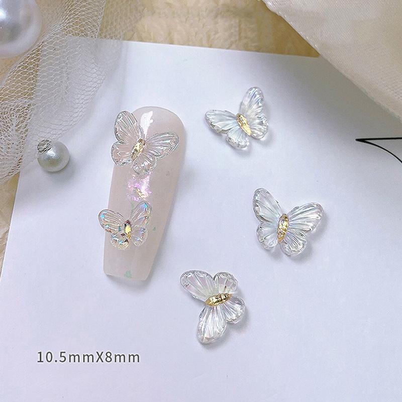 30Pcs 3D Aurora Colorful Butterfly Nail Art Charm Nail Art Decoration Diy Nail Jewelry For Nails Art Accessories