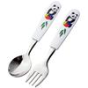 Children's Spoon and Fork Set, 13.8cm, Panda Design, Dishwasher Safe, Made In Japan