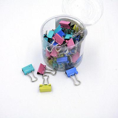60pcs/lot 15mm Colorful Metal Binder Clips Paper Clip Office Stationery Binding Supplies