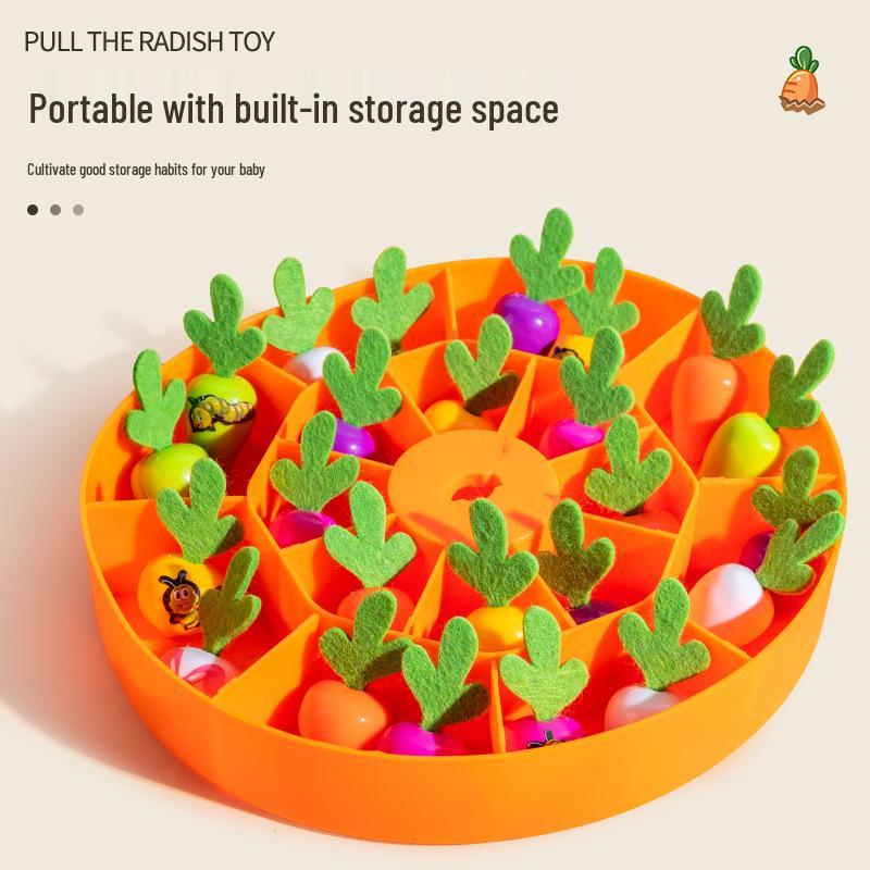 Educational Pull Radish Toy for Toddlers: Fine Motor Skill Builder for Ages 1-2