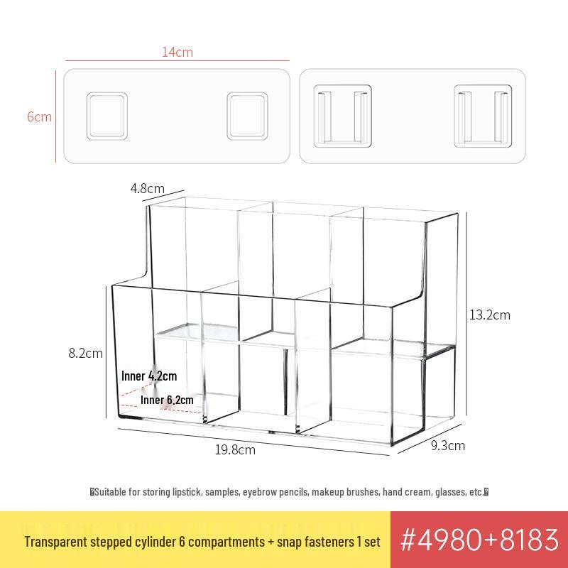 Transparent Wall-Mounted Mirror Cabinet for Bathroom Cosmetics and Lipstick Storage