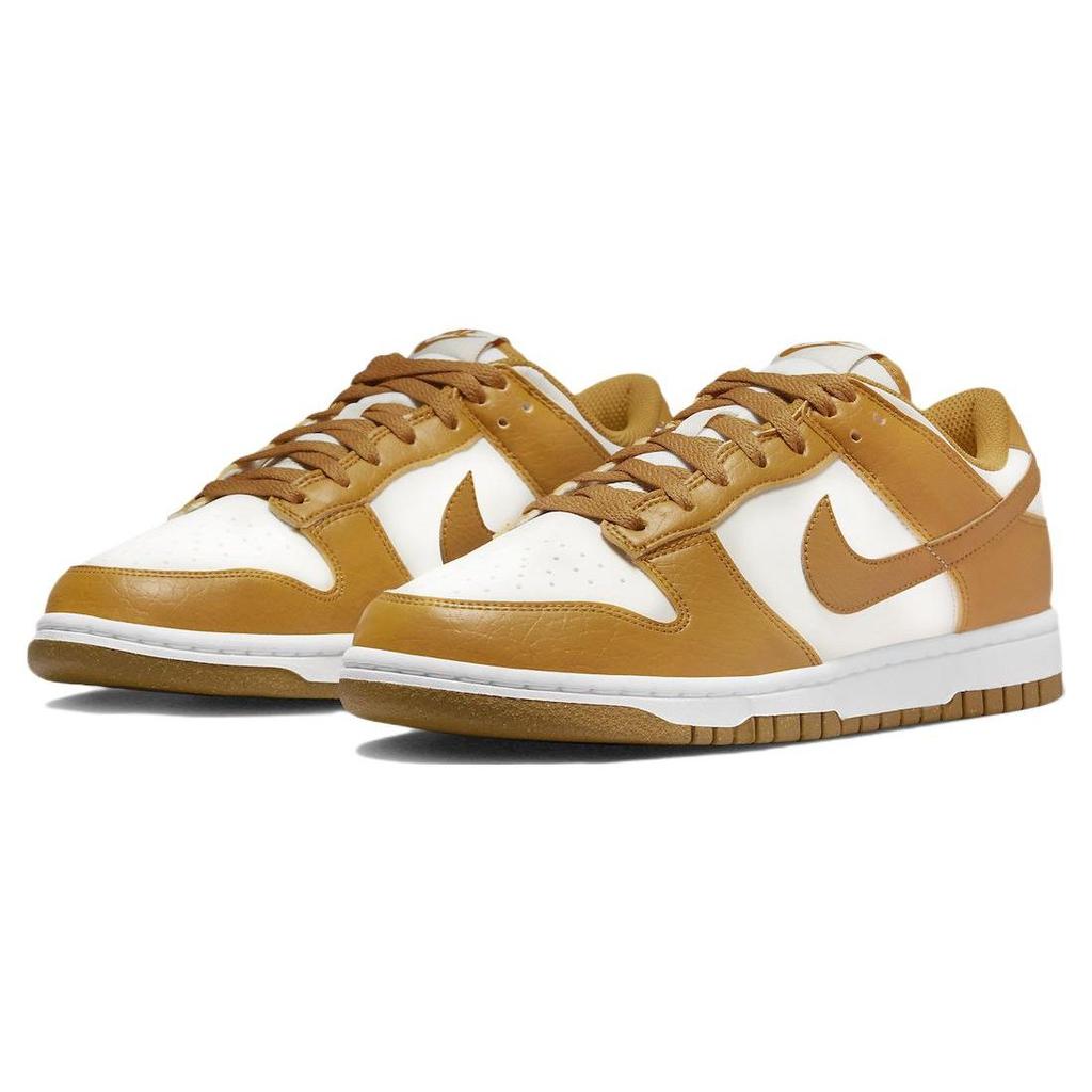 Nike Dunk Low Next Nature Gold Phantom Women Sneakers Brown Gold-Suede White DN1431-001