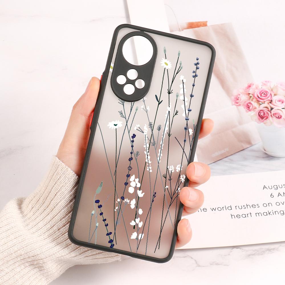 Honor 50 Case Funda Luxury Cover For Huawei Y6 2019 Case For Honor 9A 9X 8X 20 60 P40 Lite P30 Pro P50 Nova 9 Pro Flower Bumper