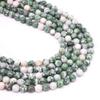 Grüner Schwimmender Punktstein Natur Runde Perlen 15" Strang Glatte Lose Zwischenperlen 4/6/8/10/12mm für Schmuckherstellung DIY Armbänder Zubehör