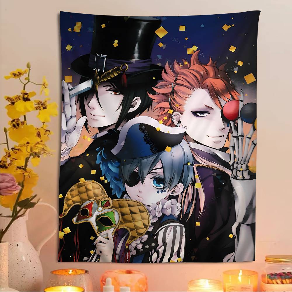 BBlack BButler Japanese Printed Large Wall Tapestry Hanging Tarot Hippie Wall Rugs Dorm Art Home Decor
