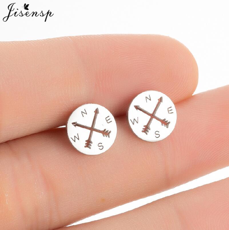 Ethnic Sun Totem Stud Earrings Personality Stainless Steel Heart Key Lock Arrow Earings for Women Geometric Jewelry Oorbellen