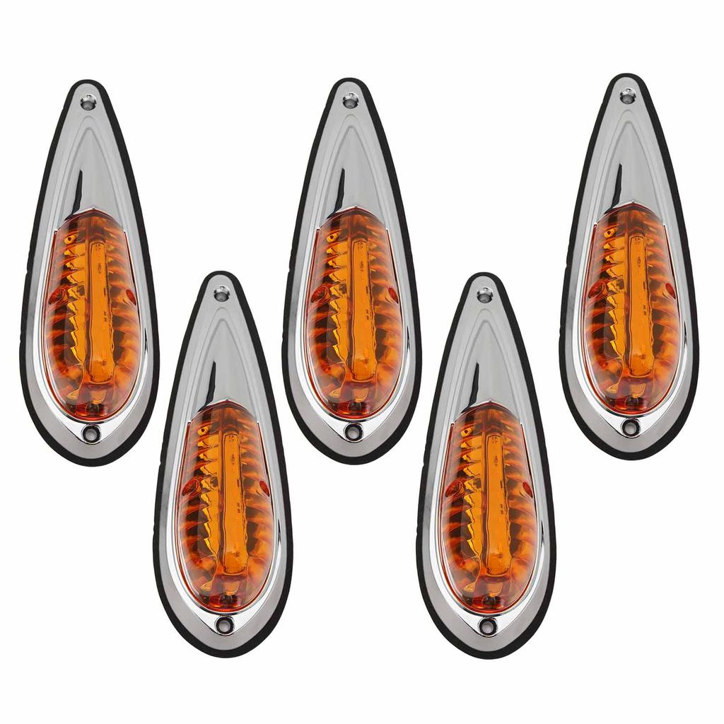 12V 24V 5 Stück Gelbe Fahrerhausdach-Begrenzungsleuchten Wasserdicht Superhell Obere Positionsleuchten für Wohnmobil LKW Pickups 12V