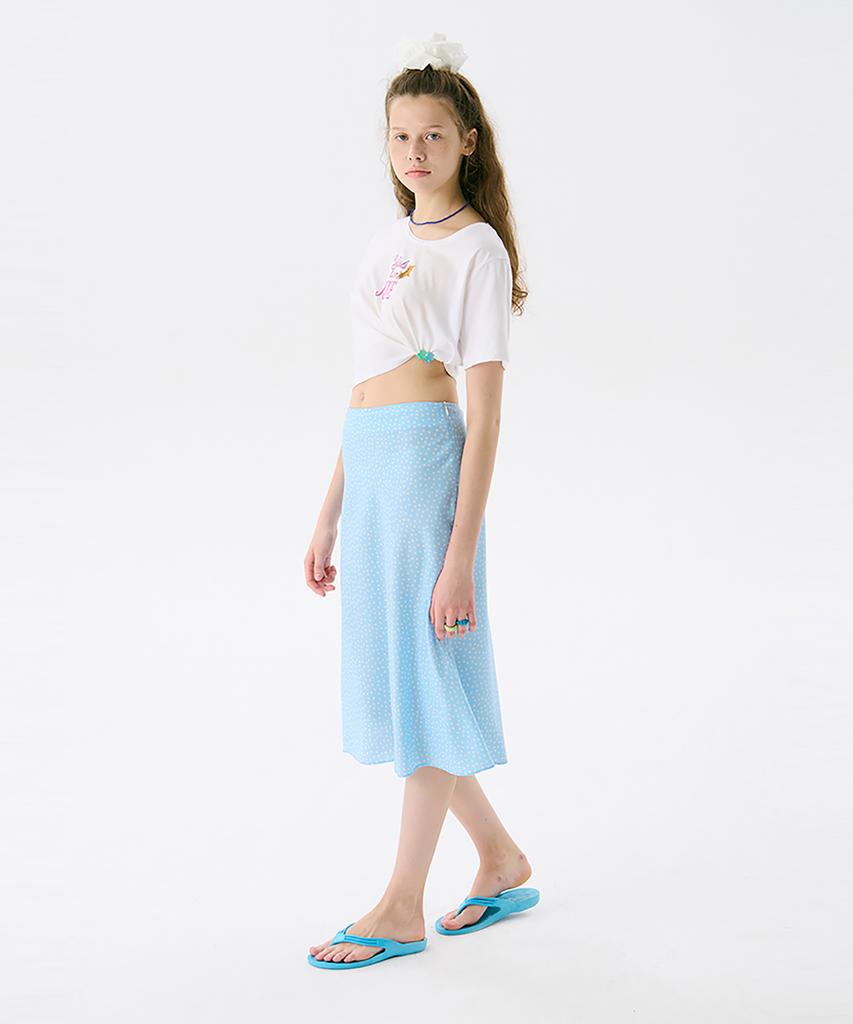Jun Jun Space Midi Flare Skirt_Light Blue