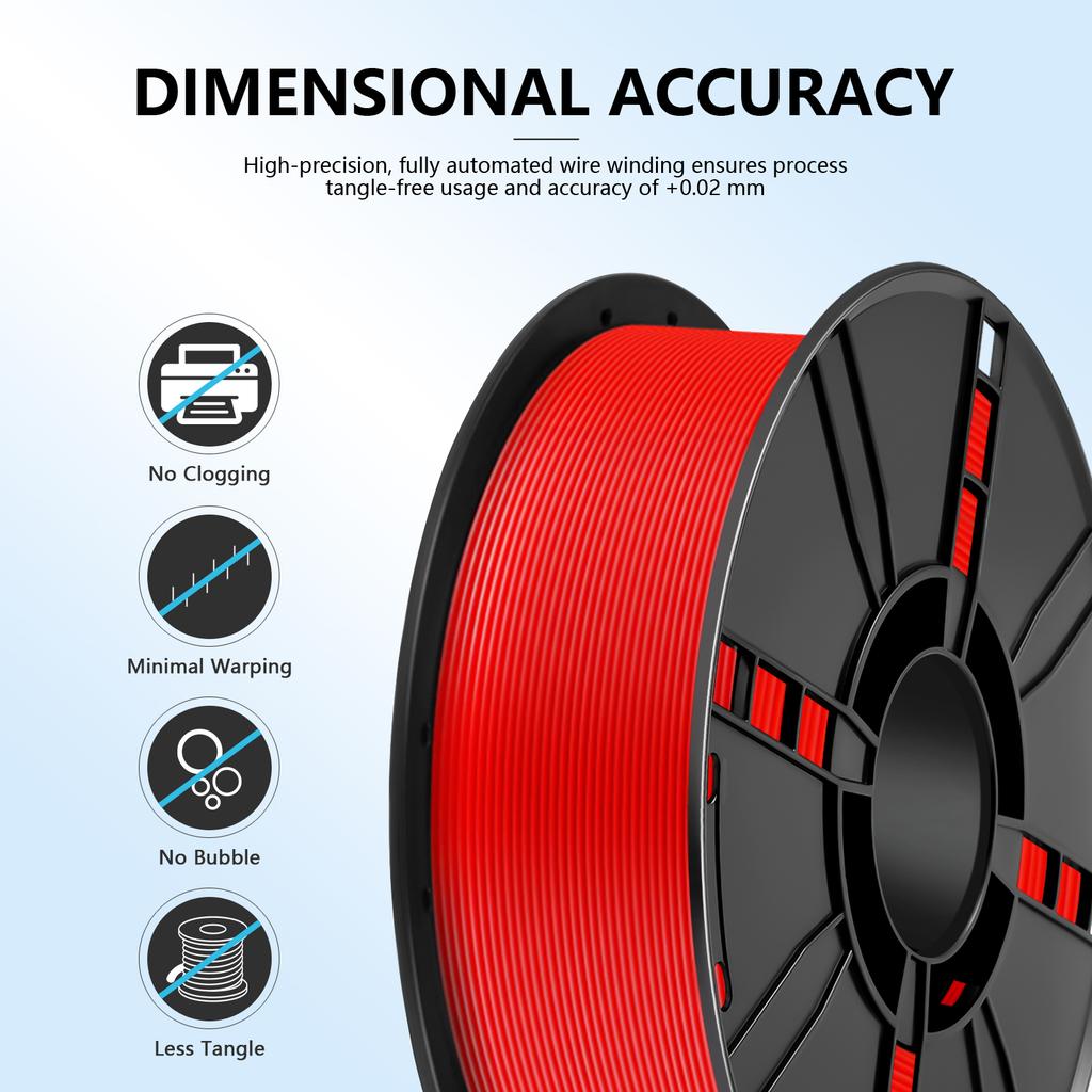 KELEIDI Factory PETG PLA ABS Filament 1.75mm 1kg(2.2lbs) Dimensional Accuracy Probability +/- 0.02 mm 3D Printers