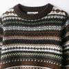 Womens Street Style Knit Sweater With Jacquard Round Neck Long Sleeve Fall 2025