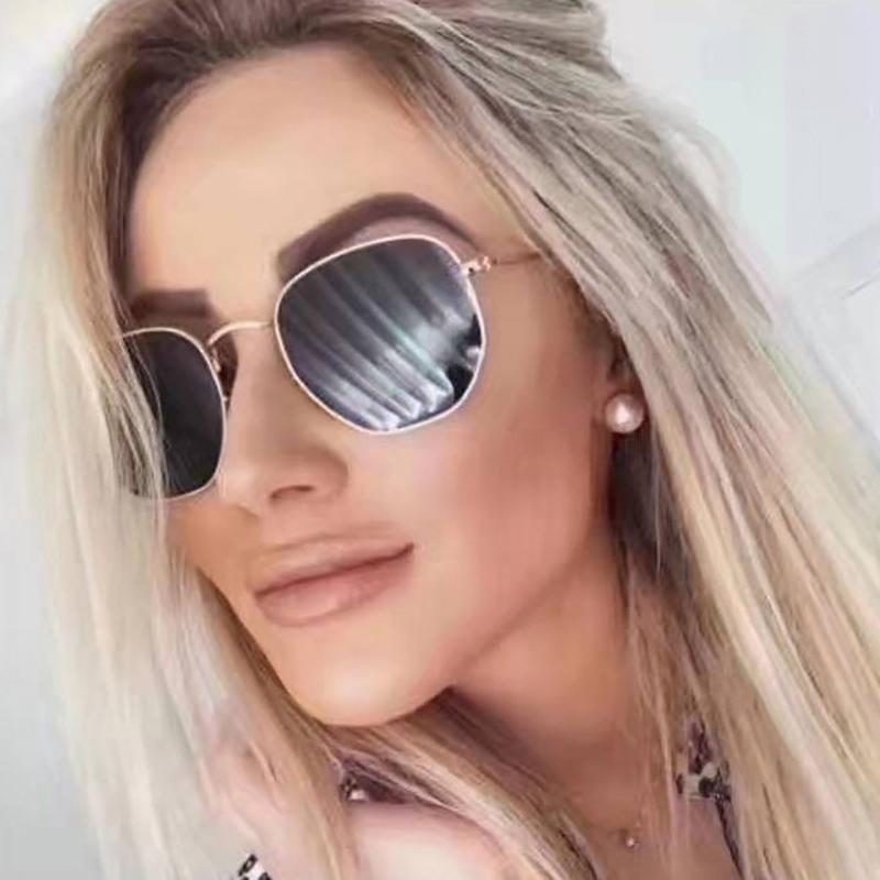 Retro UV400 Sunglasses with Hexagon Metal Frame Gradient Lenses Gold and Silver Frame Colors for Men and Women