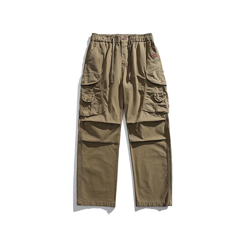 Men's retro street fashion sense versatile multi-pocket overalls for 11111