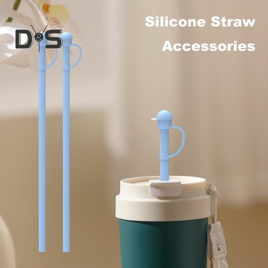 Set de paie din silicon pentru 1/6 buc. Paie reutilizabile cu huse de 30/40 oz Paie de schimb din silicon de calitate alimentară, ușor de curățat, pentru călătorii în aer liber