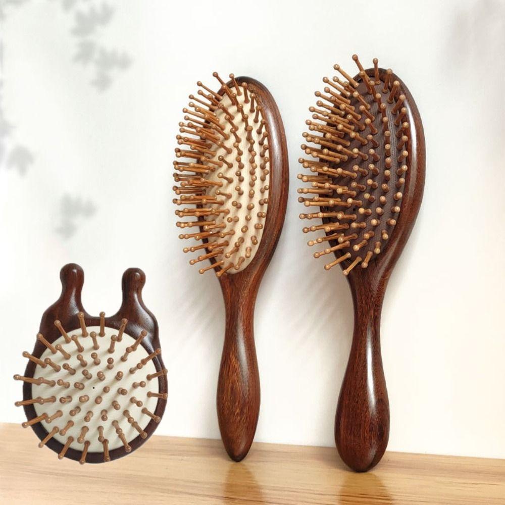 

Деревянная расческа на воздушной подушке, антистатическая щетка для волос, модная расческа для массажа кожи головы, уход за волосами, парикмахерская
