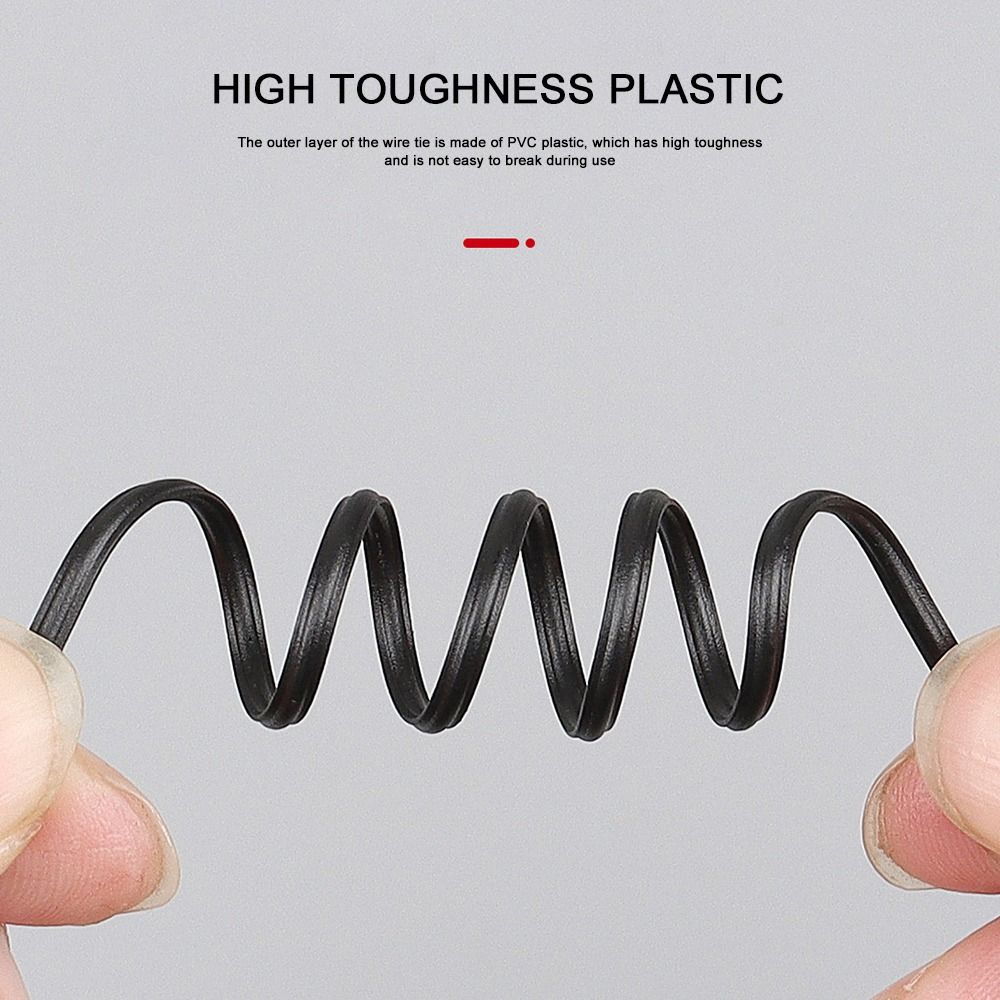 Czarny Drut Żelazny Powlekany Plastikiem Białe Opaski Kablowe Opaski Wielokrotnego Użytku Mocowania Kablowe