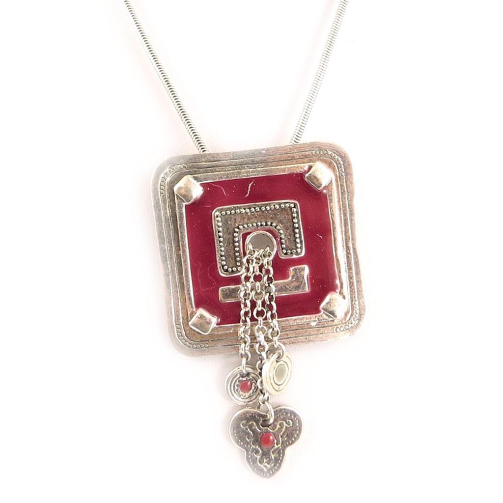 Les Trésors De Lily [C5335] - Designer Necklace 'Anamaya' Cherry Red