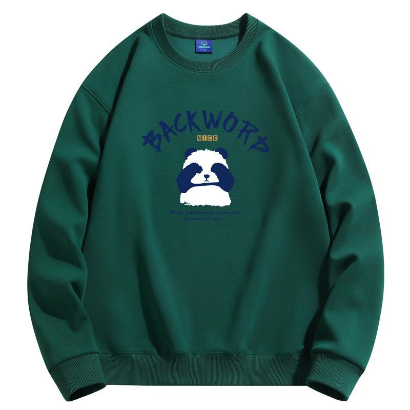 

Panda осень зима мужская круглая горловина толстовка мужская повседневная с длинным рукавом пуловеры большой размер 5XL темно-зеленого