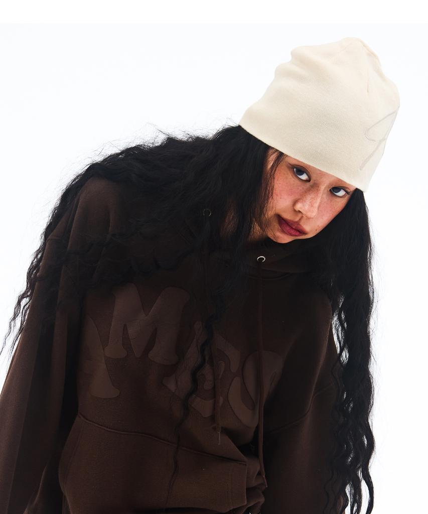 AMES-WORLDWIDE Big Typo Beanie Ivory