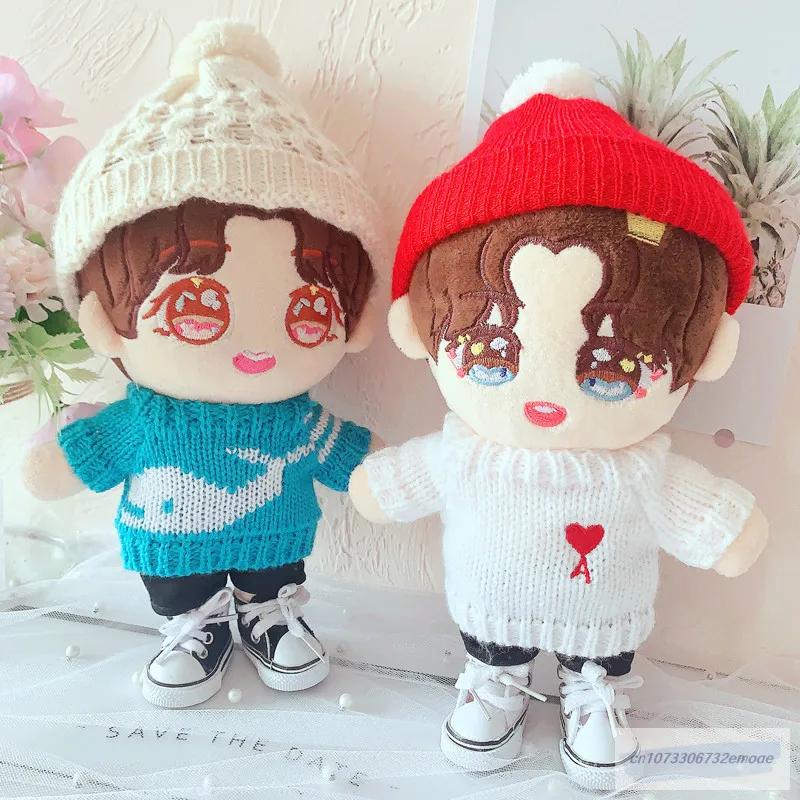 20cm Plush Doll's Clothes Knitted hat animal whale sweater pants Accessories for Korea Kpop EXO Idol Dolls Clothing Fans Gift