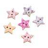 10Pcs Round Heart Pentagram Decorative Wood Buckle Handmade DIY Doll Costume Button