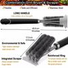 1pcs Wire Bristles BBQ Brush and Scraper Triple Scrubber Safe Efficient Grill Clean Brush for Outdoor Barbecue Essential Tools