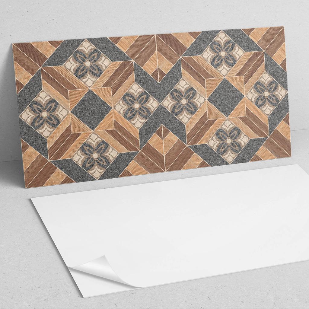 Ready-to-install Vinyl Panel with Decorative Print 100x50 Cm Floral Pattern