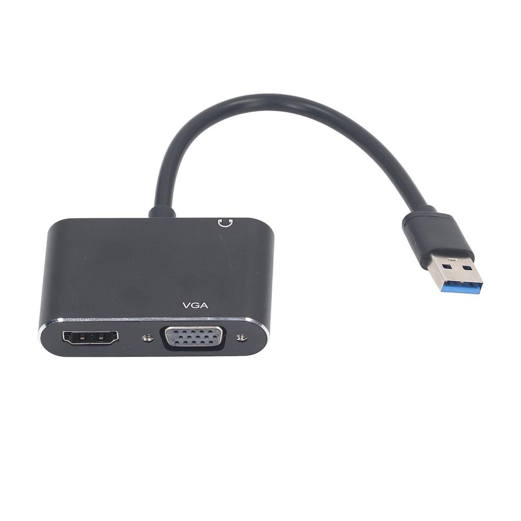 USB 3.0 to HD Adapter Stainless Steel High Speed Simultaneous Output USB 3.0 to VGA Adapter for Movie Meeting