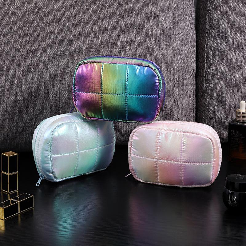 New Down Padded Cloud Cosmetic Bag Storage Bag Shockproof and Anti-collision Cosmetic Bag Portable