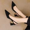 Women High Heels Hot Sale Black High Heels Shoes Sandals Summer 2023 New Party Sexy Thick Mules Shoes Slippers Ladies Wedding