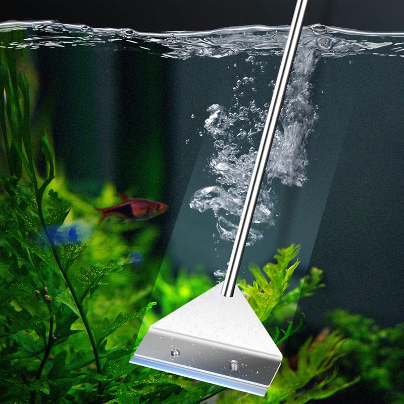 Aquarium Fish Tank Cleaning Tool Flat Sand Algae Removal Dual-use Glass Algae Removal Scraper Household Cleaning with 5 Blades