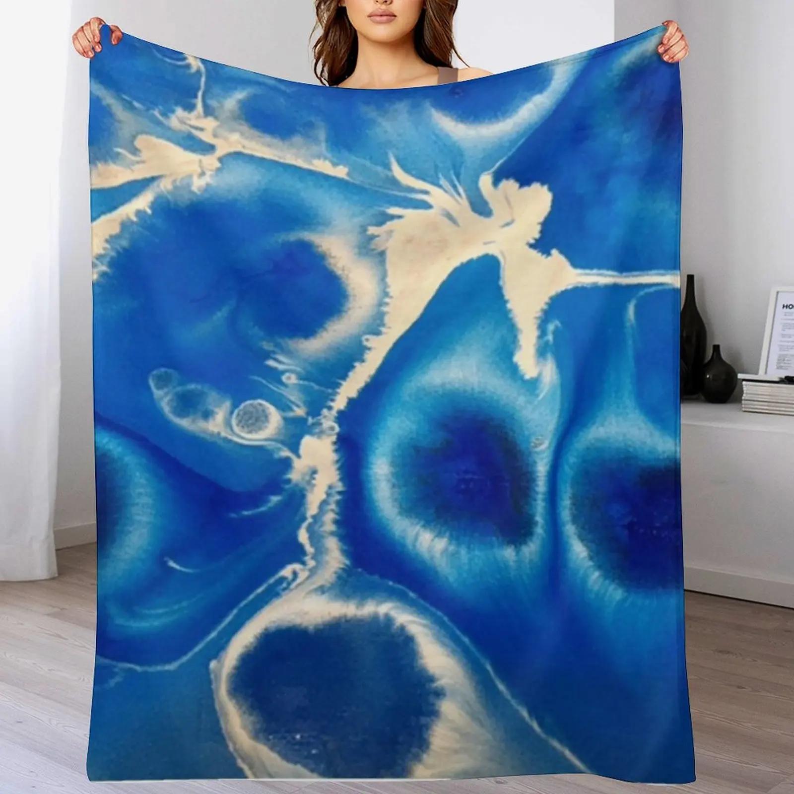 

Blue Cells Throw Blanket Cozy Warm Blanket for Bed Room Decor 102x76cm(40x30in)