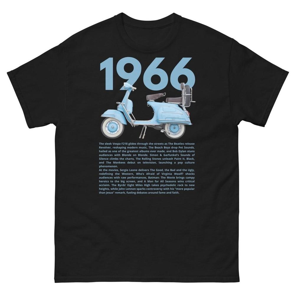 1966 Vintage Retro Scooter Shirt, Born in 1966 Gift, Historic Events Year Shirt Unisex T-Shirt S