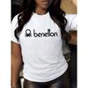 Benelton Graphic Print Women'S T-Shirt Short Sleeve Cotton Tees High Quality Luxury Brand T-shirt Summer Streetwear Y2k Tops