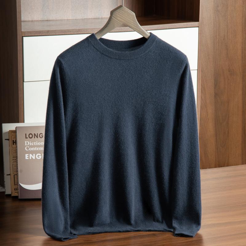 New cashmere sweater men's semi-turtleneck pure cashmere sweater men's loose bottoming cashmere knitted sweater