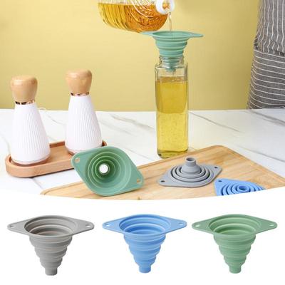 Haushalt kleiner Trichter Lebensmittelqualität Silikon Mini Teleskop Falttrichter Küchenzubehör hohe Qualität auslaufsicher Haushaltswaren