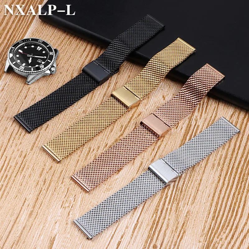 1.0 Milanese Mesh Loop Stainless Steel Watch Band Bracelet 18mm 20mm 22mm 24mm Bracelet 3mm Thickness Strap for DW for Omega