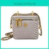 Fashion Crocodile Texture Women Casual Small Square Bag With Chain Golden