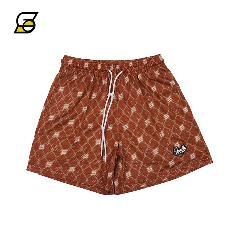 Slamble Full Printed Retro Single Layer Shorts Basketball S оранжевый