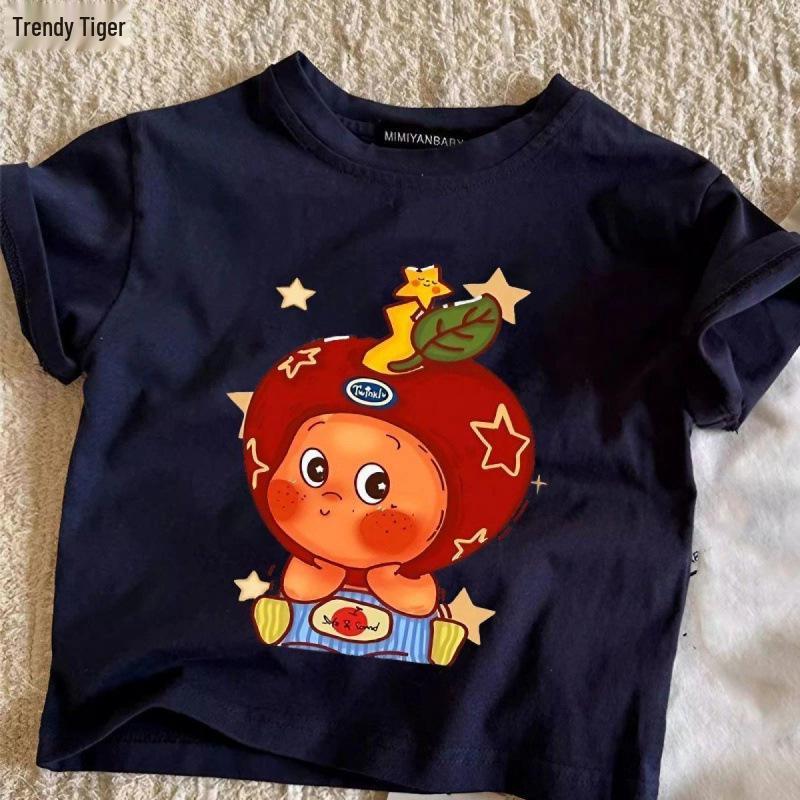 Pure Cotton Japanese Cartoon Star T-shirt for Small & Medium Children