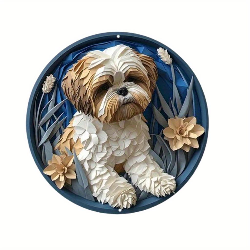 1pc 2d Flat Wood Round Wooden Sign - 20cm Art Painting Wreath Decorative Plates Entrance Decor Gift Mask Theme for Bar Cafe Club Home Room Wall Decor