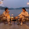 Portable Outdoor BBQ & Tea Table with Fire Pit
