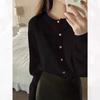 Soft Waxy Love Button Knitted Cardigan Women's Autumn and Winter Gentle Top Small Fragrant Wind Crew Neck Sweater Short Coat