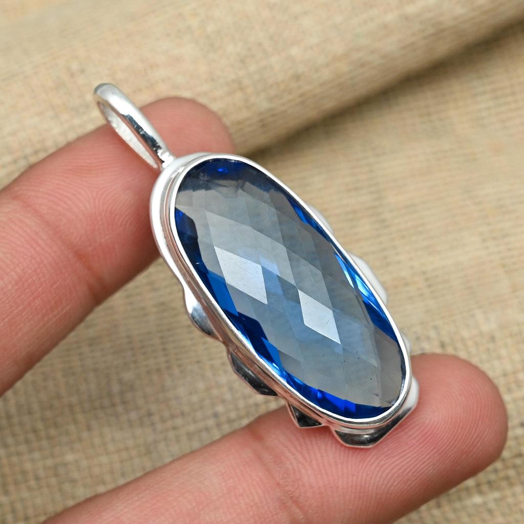 Tanzanite Gemstone 925 Sterling Silver Jewelry Handmade Pendant For Women
