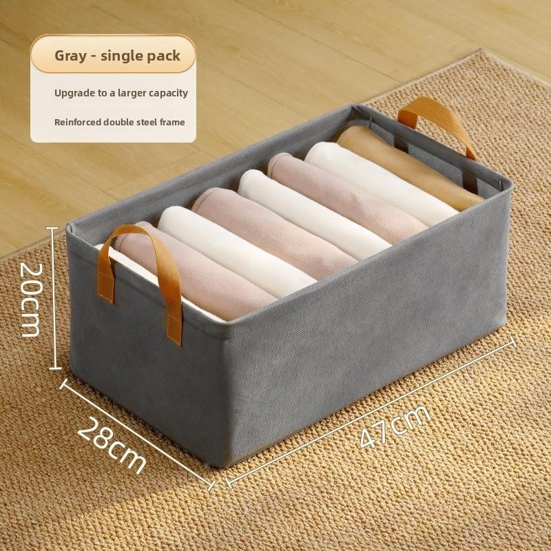 Home Storage Organizer With Foldable Fabric Bin For Clothing And Accessories