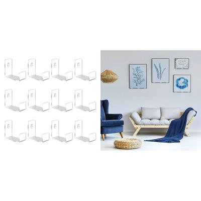 12pcs Wall Mount Record Shelf Acrylic Vinyls Floating Shelves Display Holder Clear Storage Album Bookshelf Book Storage