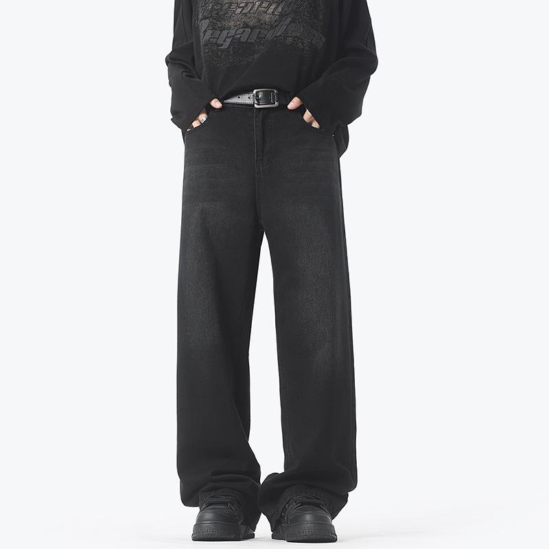 Spring New American Jeans for Men and Women Versatile Simple Wide-leg Pants