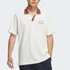Adidas Verbiage Print Comfort Casual Sports Polo Tee Men Tops Han-Jade-White Brown JD0333