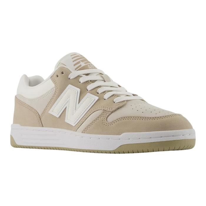 Buty sportowe - NEW BALANCE - BB480LV1 Beżowe - Płaska podeszwa - Sznurowane - Unisex