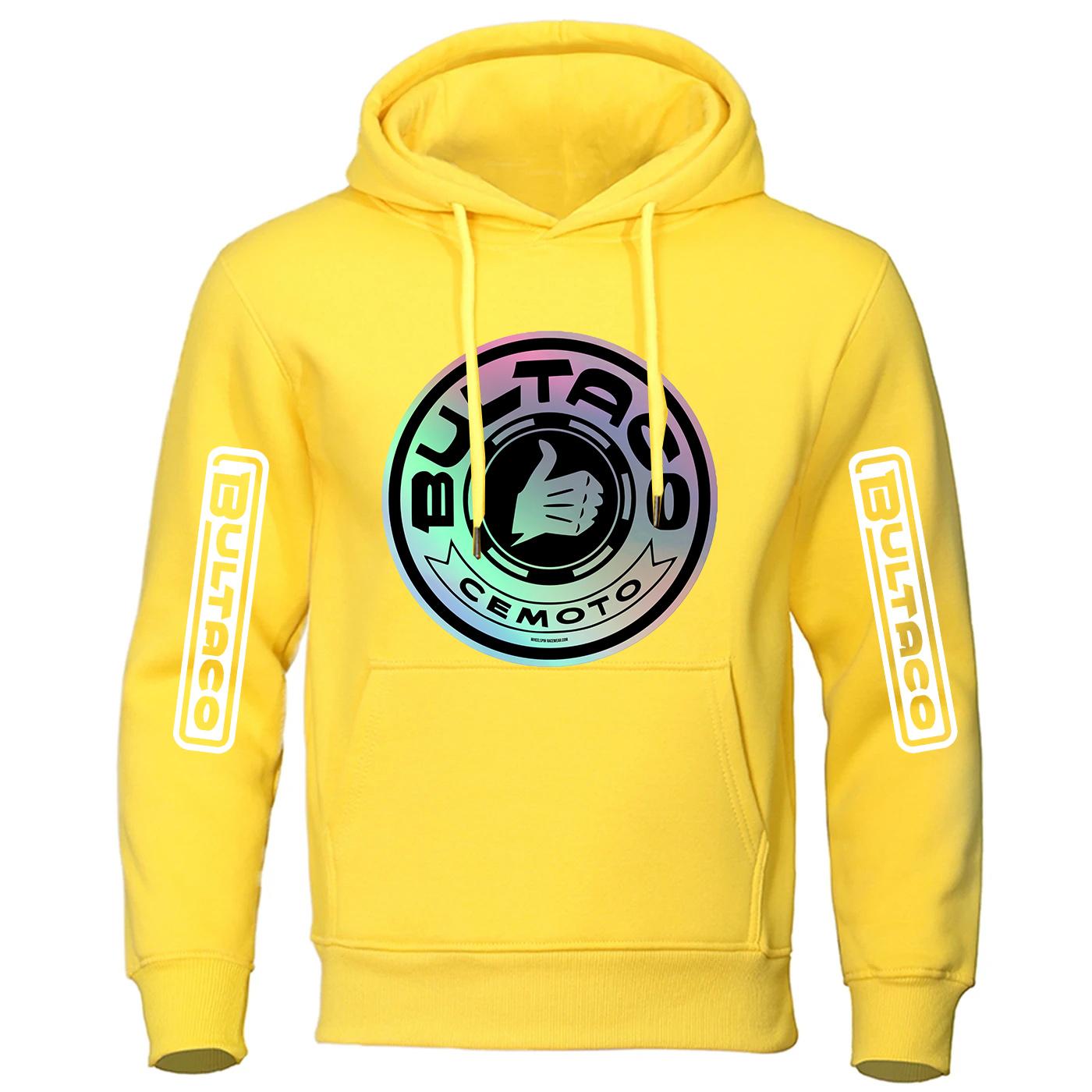 

2025 Bultaco Cemoto motorcycle Spring Autumn Fashion Loose Tops Solid Colour Hooded Men s Simple Casual Sweatshirt 3XL